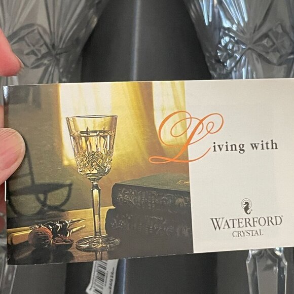 Waterford Gresham Box Set Two Crystal Champagne Toasting Flutes Germany Vintage - Picture 4 of 8